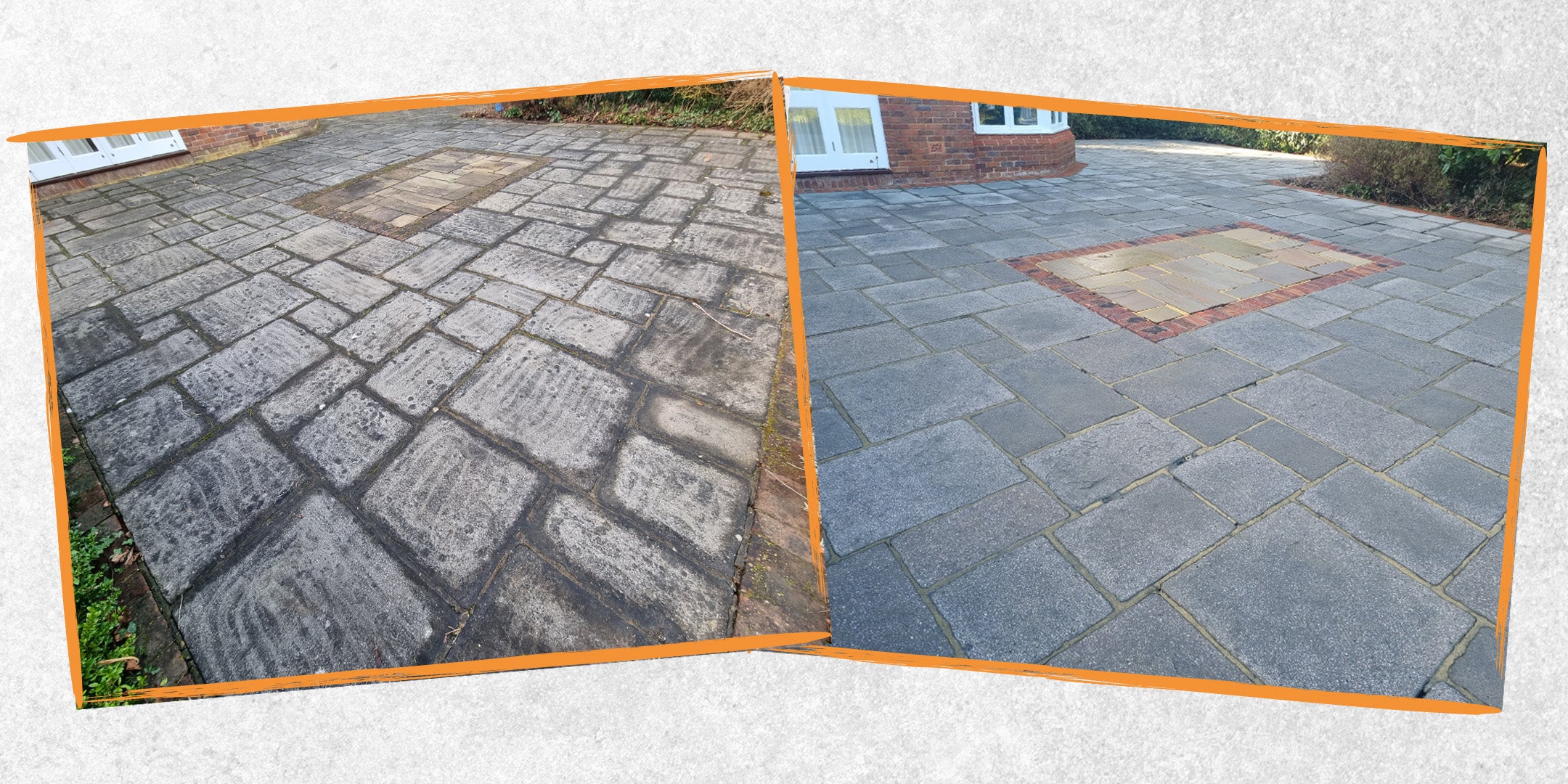 Black Spot Remover on patio slabs