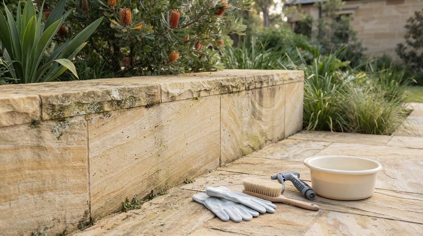 How to Clean Hawkesbury Sandstone