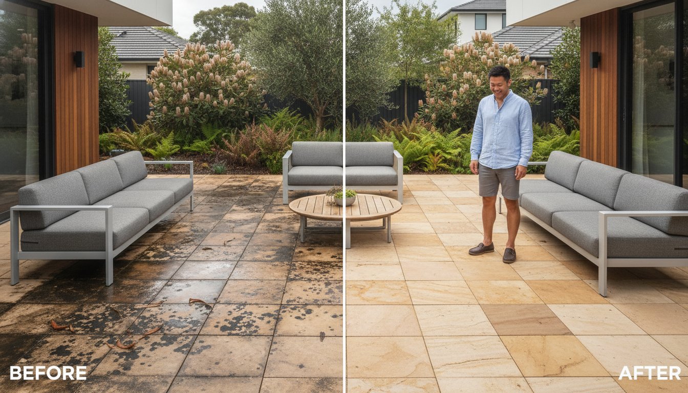What Removes Black Spots from Patio Stone? The 2026 Guide to Permanent Removal